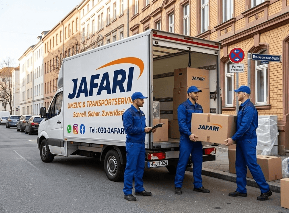 Jafari Umzug & Transportservice – Team mit Umzugswagen in Cloppenburg
